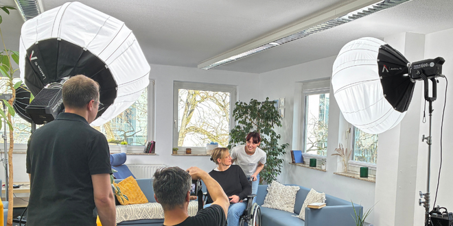 Einblick hinter der Kamera der Dreharbeiten